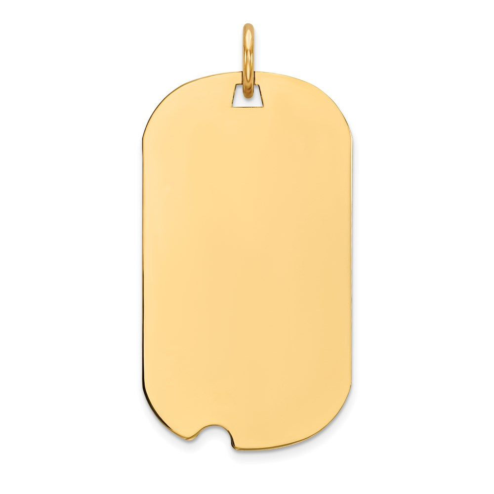 14k Plain .011 Gauge Engraveable Dog Tag w/Notch Disc Charm