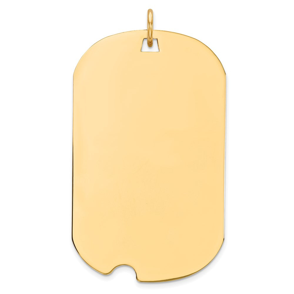 14k Plain .013 Gauge Engraveable Dog Tag w/Notch Disc Charm