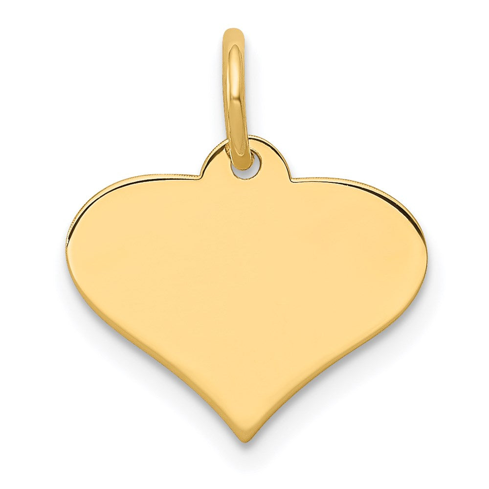 14k Plain .009 Gauge Engraveable Heart Disc Charm
