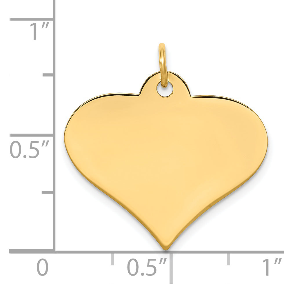 14k Plain .018 Gauge Engraveable Heart Disc Charm