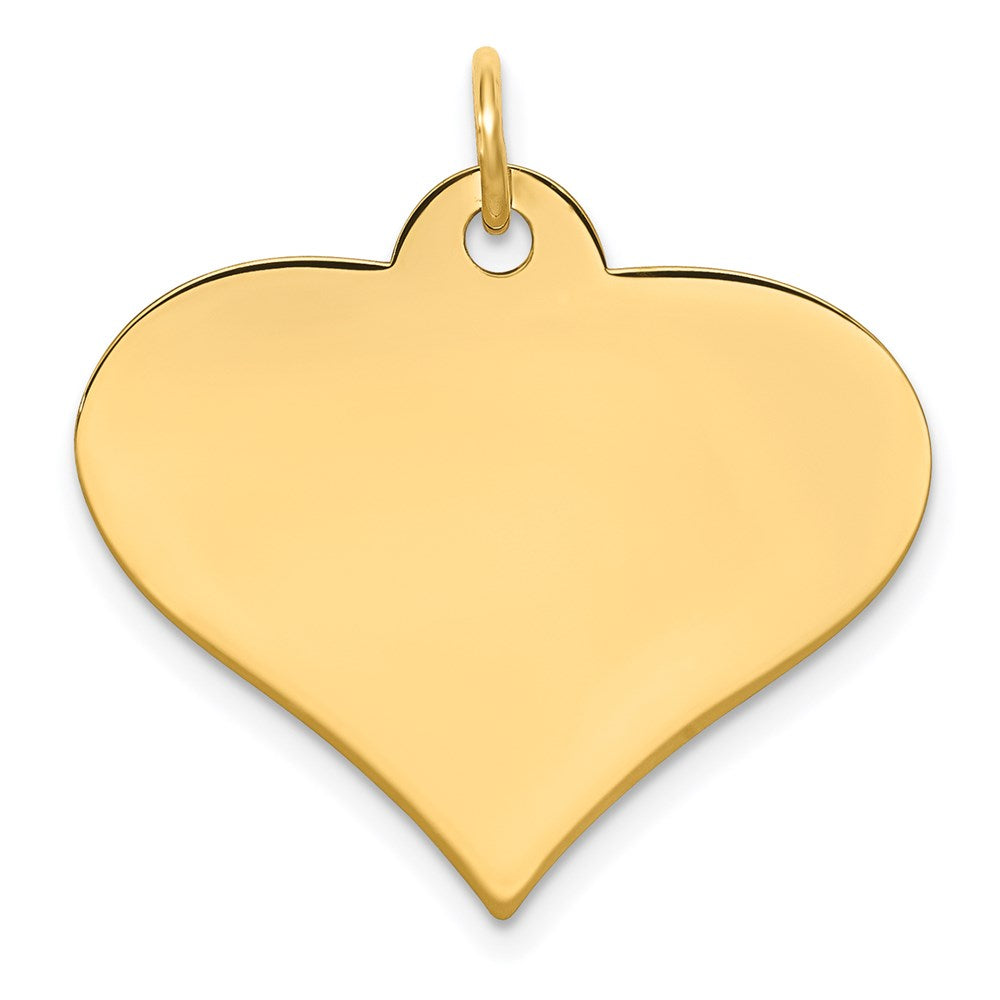 14k Plain .013 Gauge Engraveable Heart Disc Charm