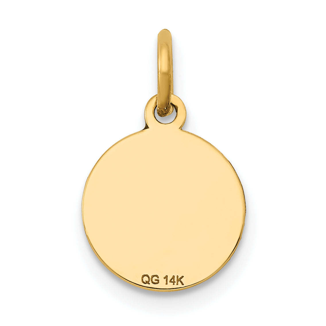 14k w/Enamel .027 Gauge Circular Engravable Disc Charm