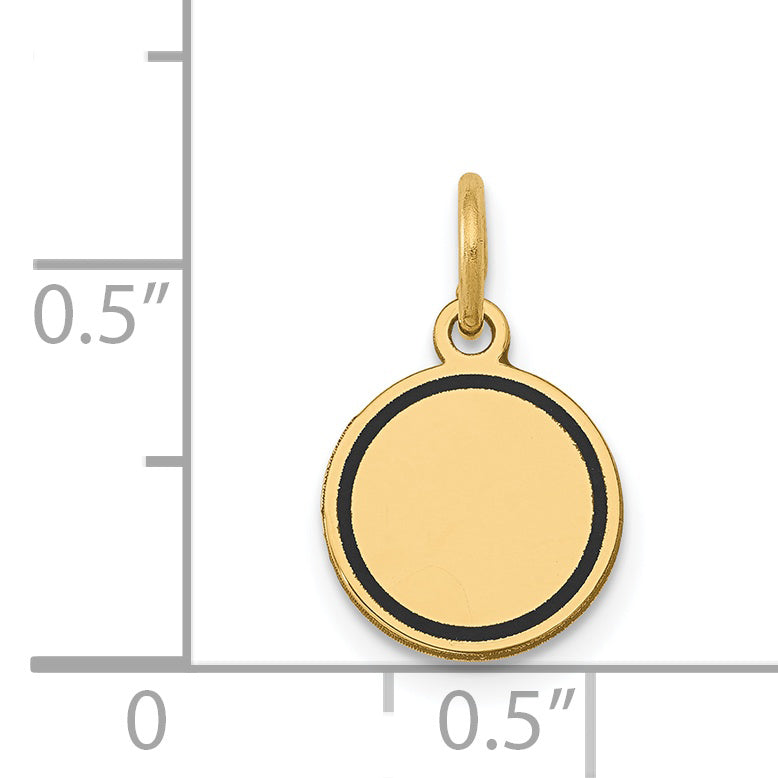 14k w/Enamel .027 Gauge Circular Engravable Disc Charm