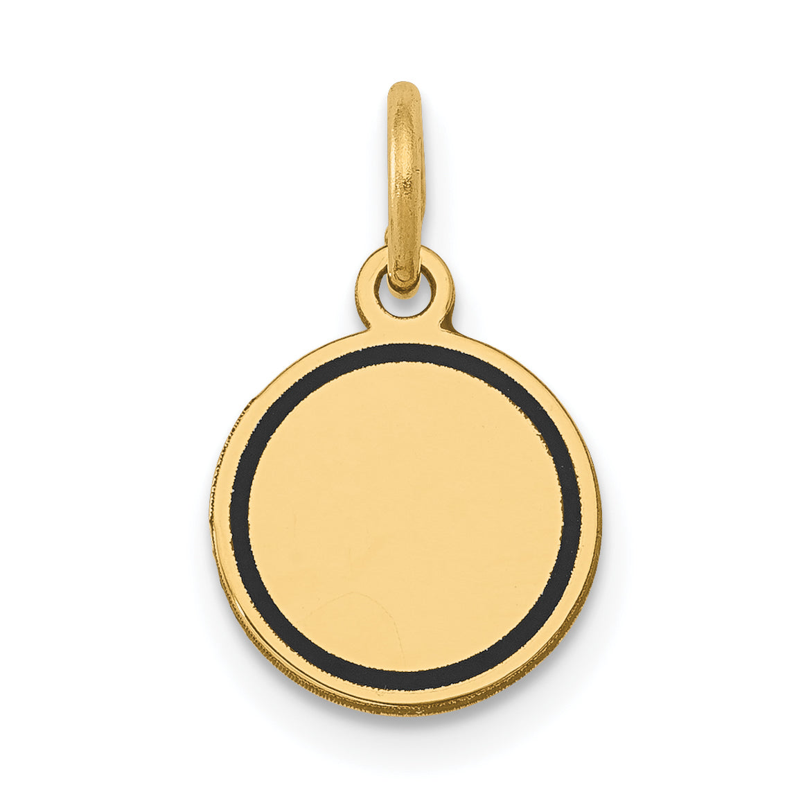 14k w/Enamel .027 Gauge Circular Engravable Disc Charm