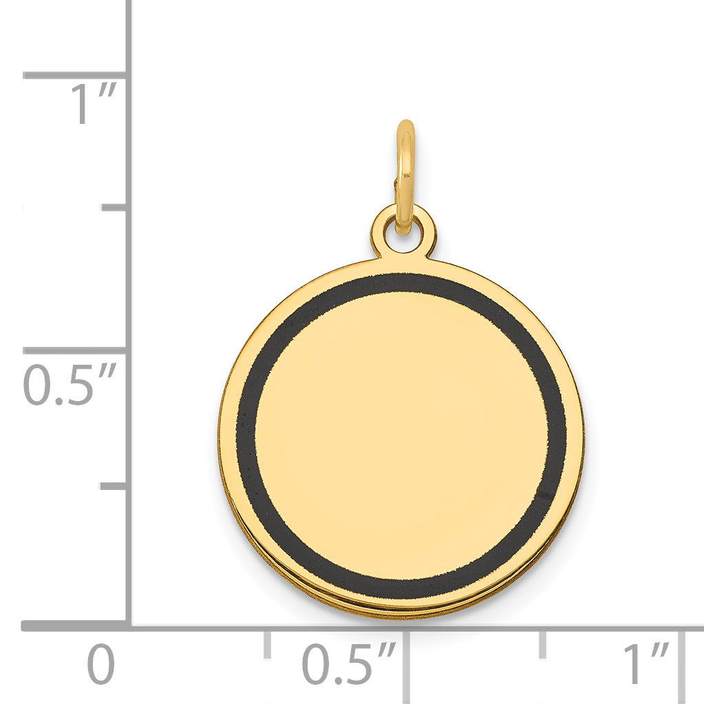 14k w/Enamel .027 Gauge Circular Engravable Disc Charm