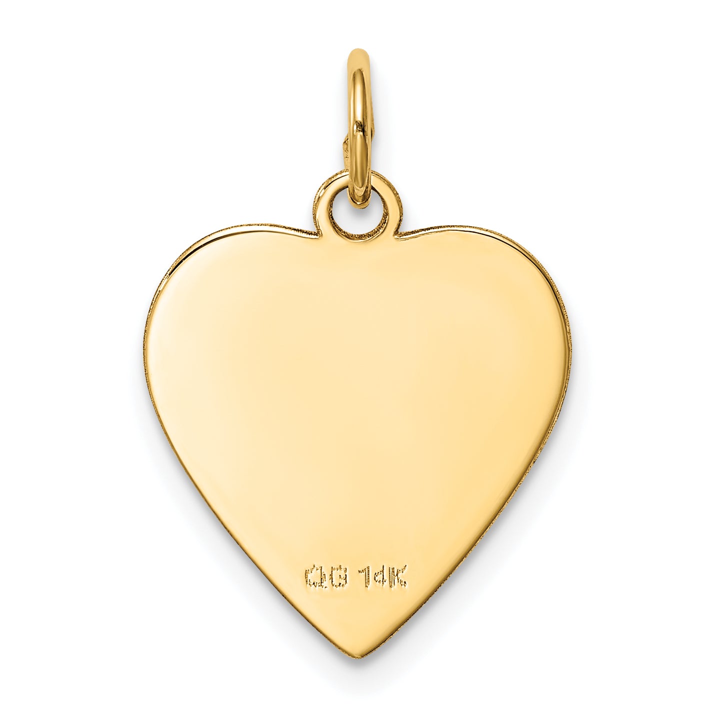 14k Plain .011 Gauge Heart Engravable Disc Charm