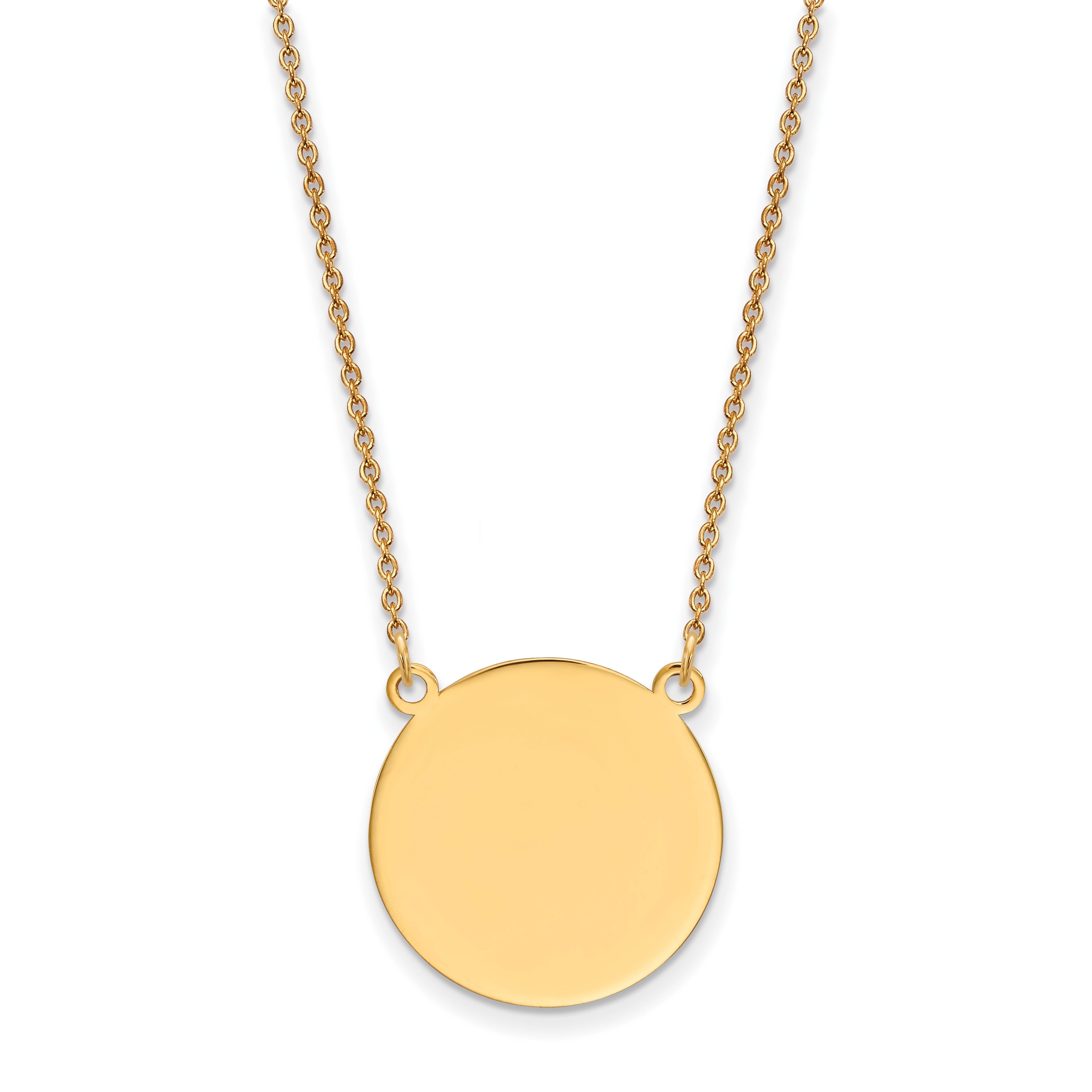 14k Plain .027 Gauge Circular Engravable Disc 18in Necklace