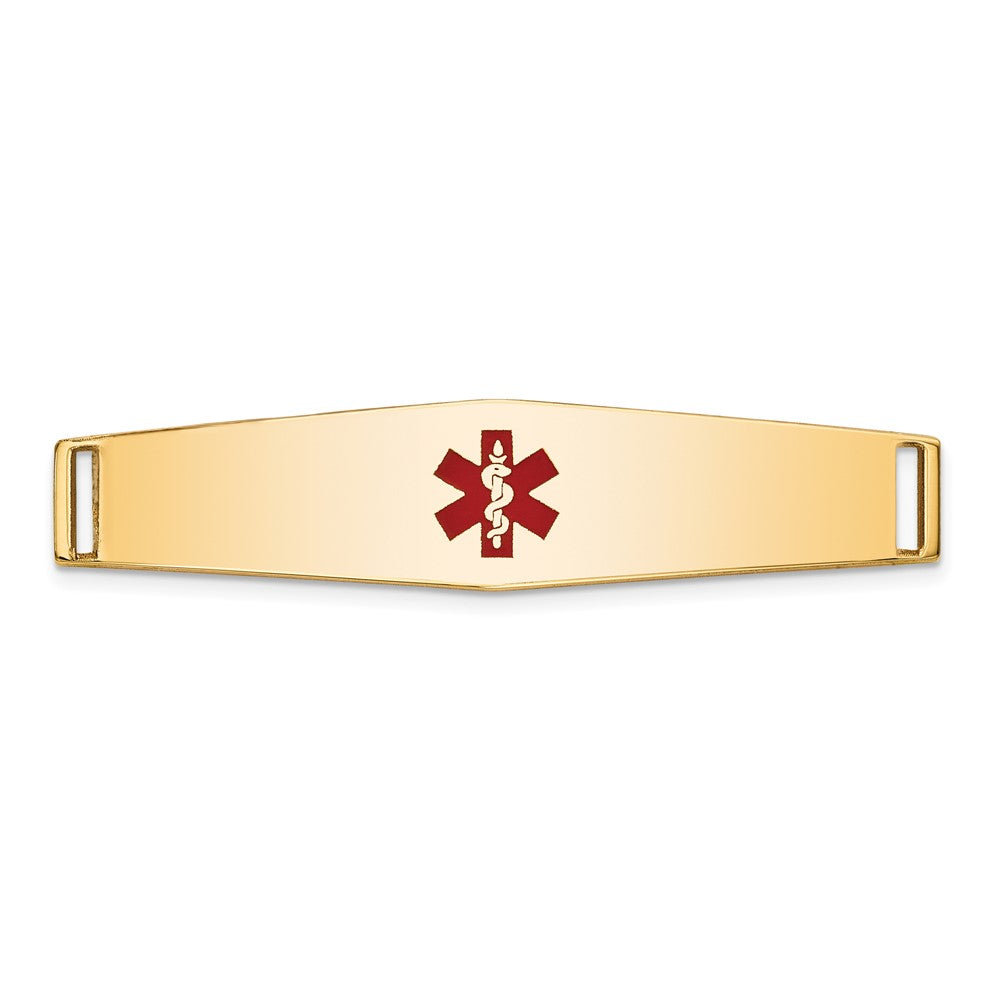 14K Epoxy Enameled Medical ID Ctr Soft Diamond Shape Plate # 818