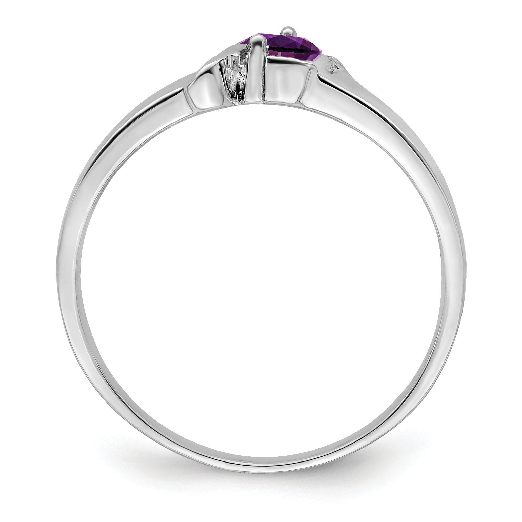 Sterling Silver Rhodium-plated Synthetic 1 Stone Mother's Ring