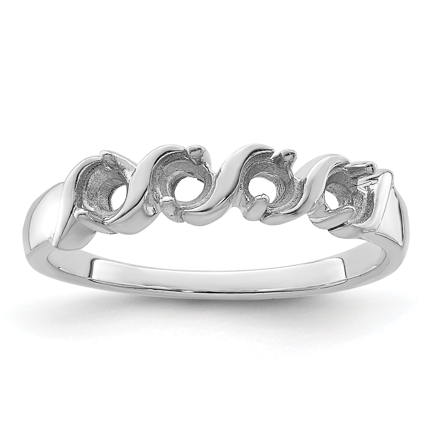 Sterling Silver Rhodium-plated Family Jewelry Mounting
