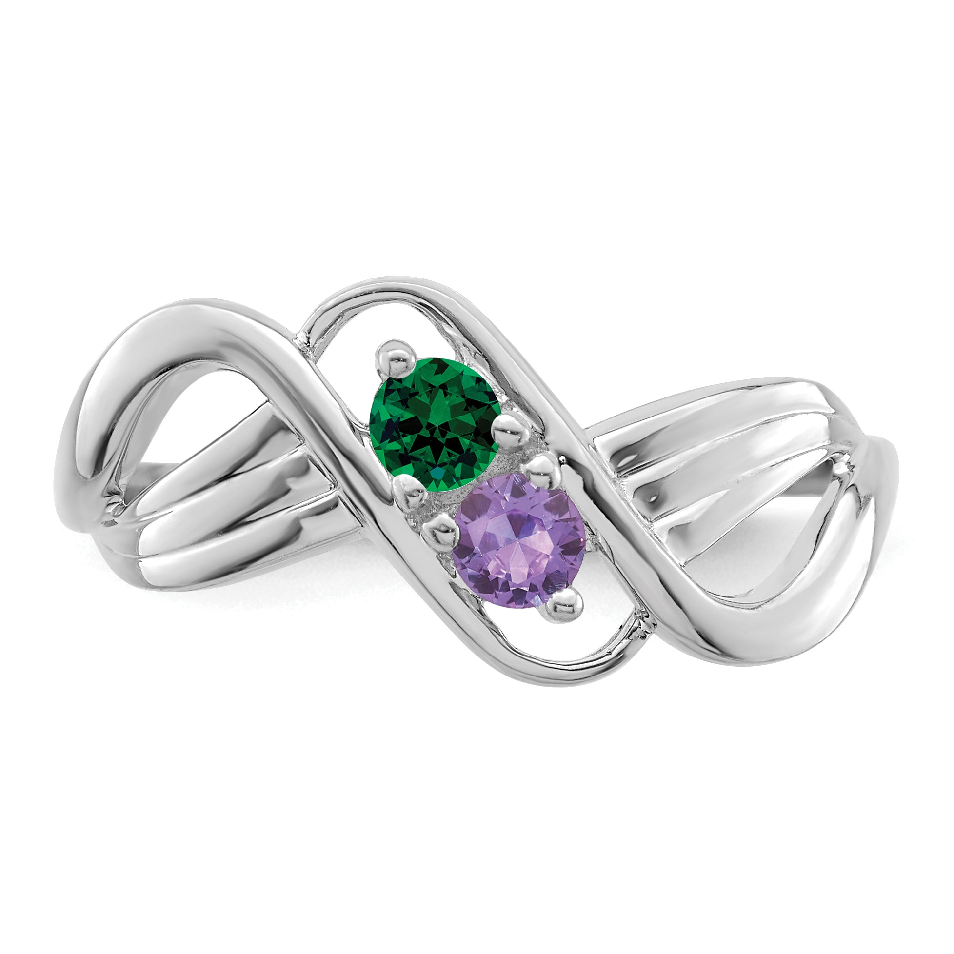 Sterling Silver Rhodium-plated Family Jewelry Ring