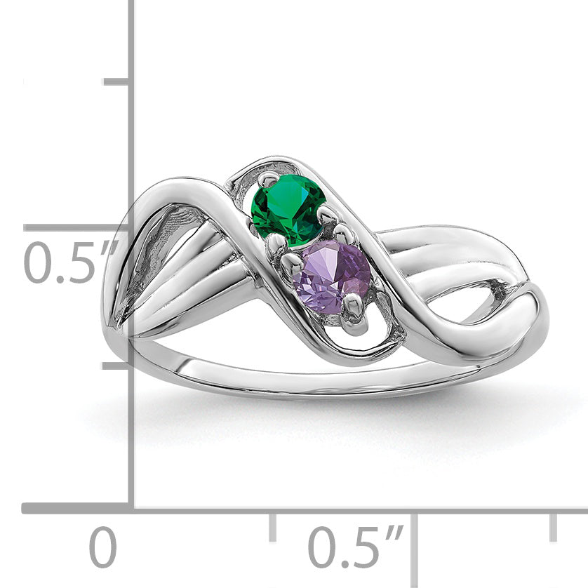 Sterling Silver Rhodium-plated Family Jewelry Ring