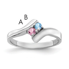 Sterling Silver Rhodium-plated Family Jewelry Ring