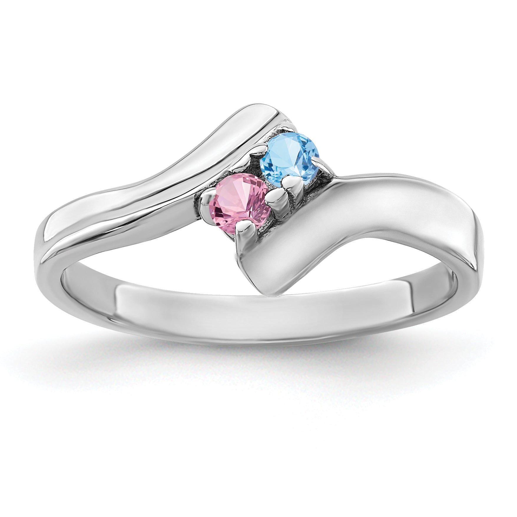 Sterling Silver Rhodium-plated Family Jewelry Ring