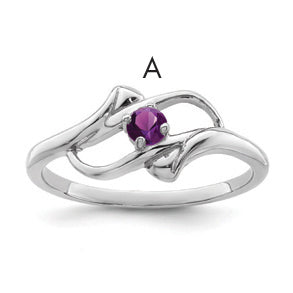 Sterling Silver Rhodium-plated Family Jewelry Ring