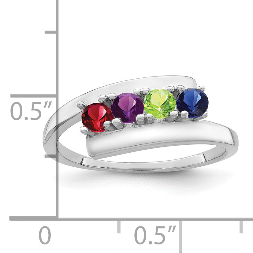 Sterling Silver Rhodium-plated Family Jewelry Mounting