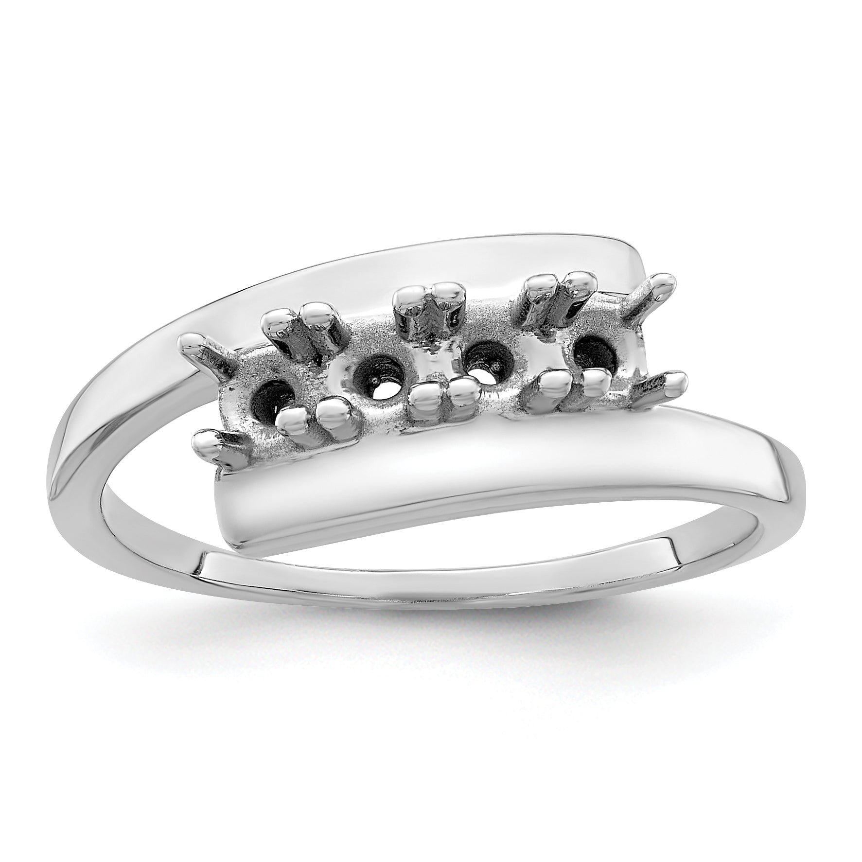 Sterling Silver Rhodium-plated Family Jewelry Mounting