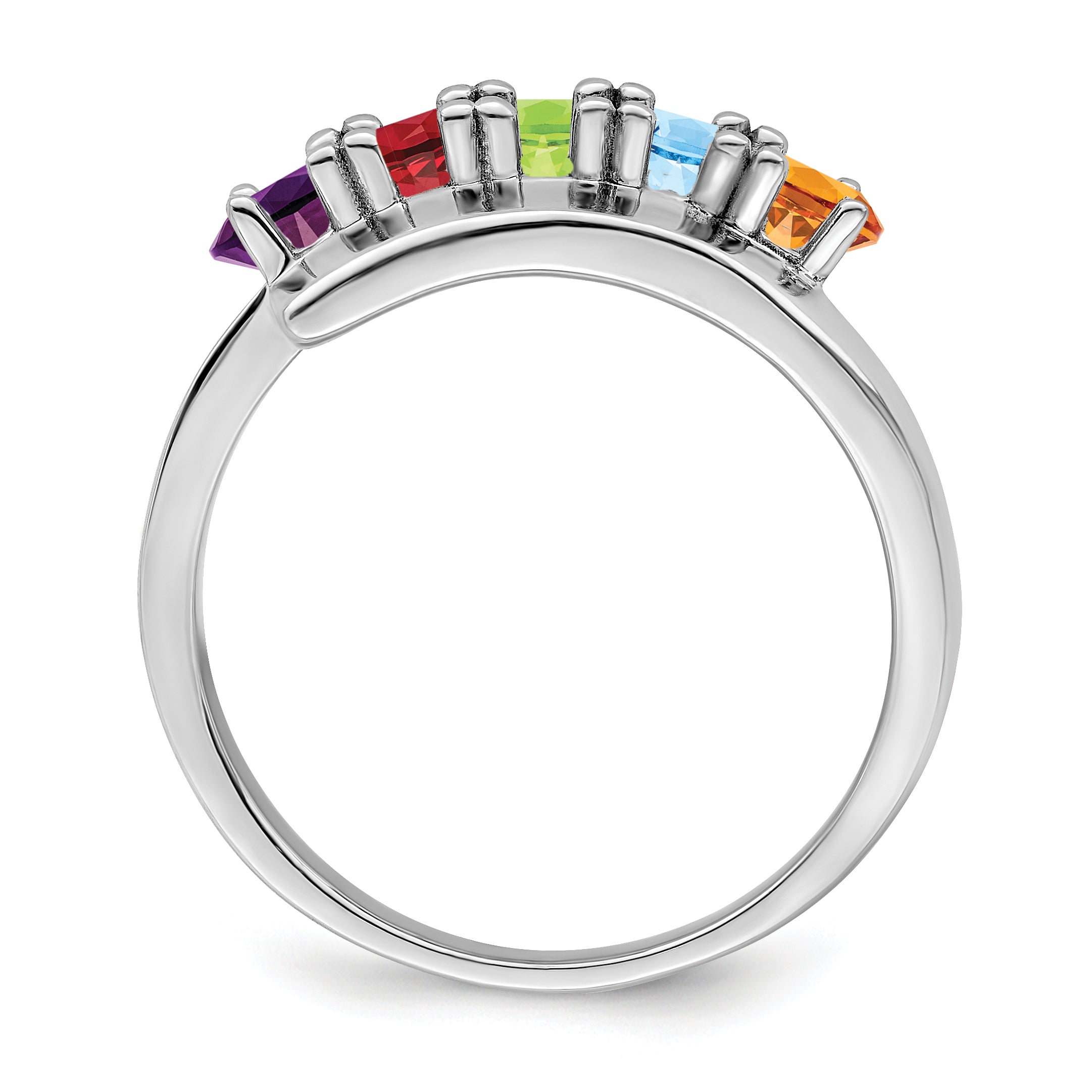 Sterling Silver Rhodium-plated Family Jewelry Ring