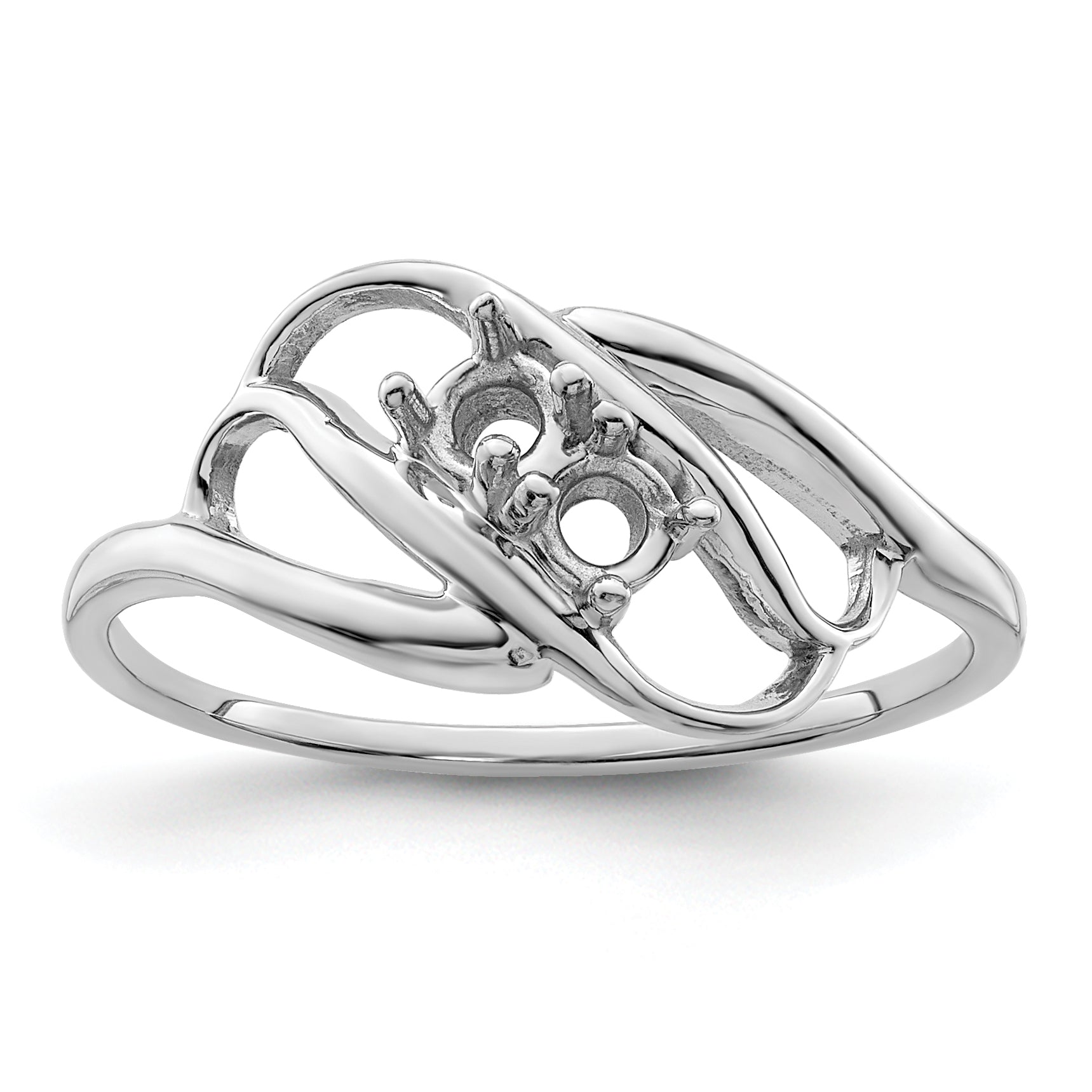 Sterling Silver Rhodium-plated Family Jewelry Mounting