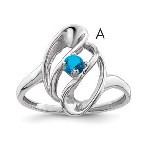 Sterling Silver Rhodium-plated Family Jewelry Ring