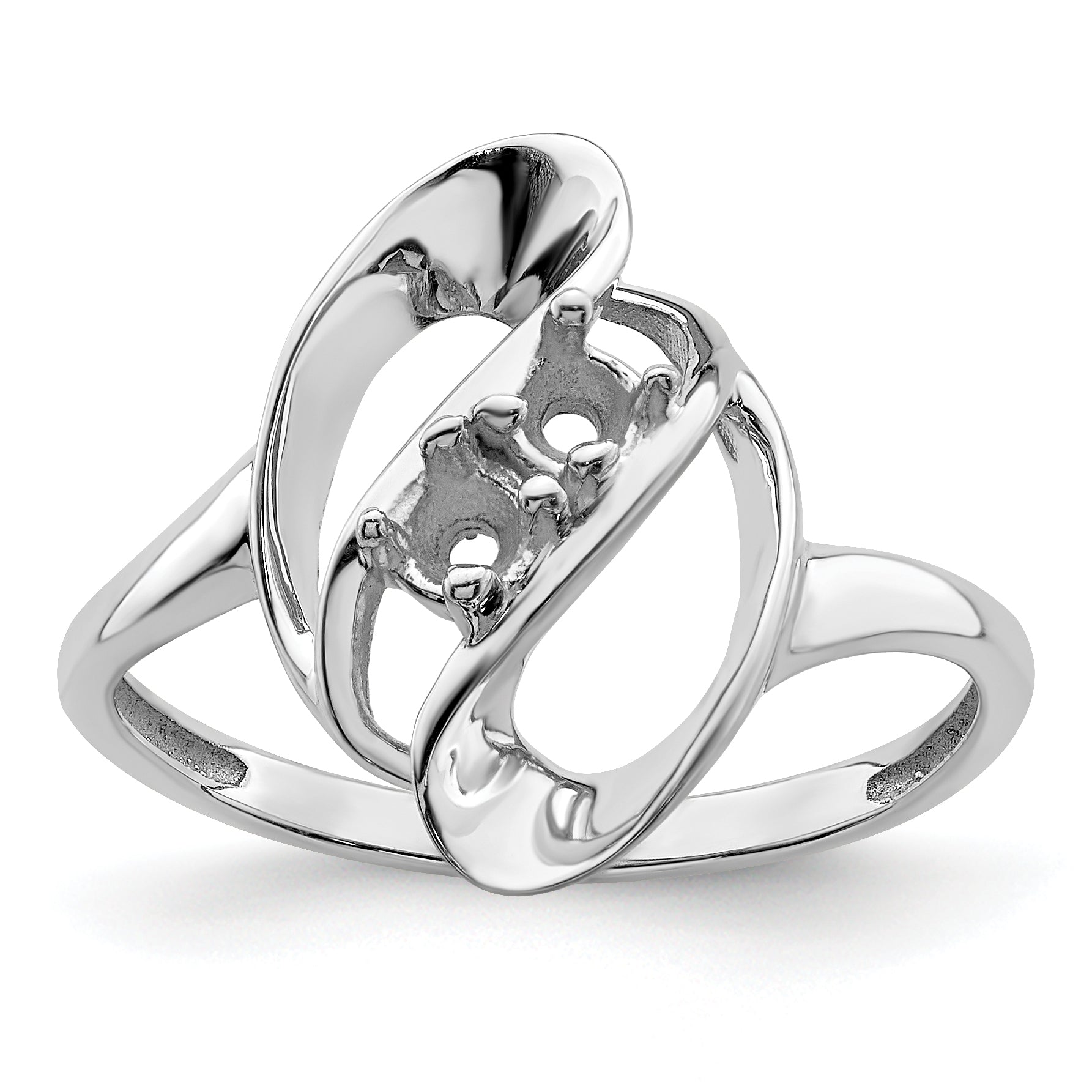Sterling Silver Rhodium-plated Synthetic 2 Stone Mother's Ring
