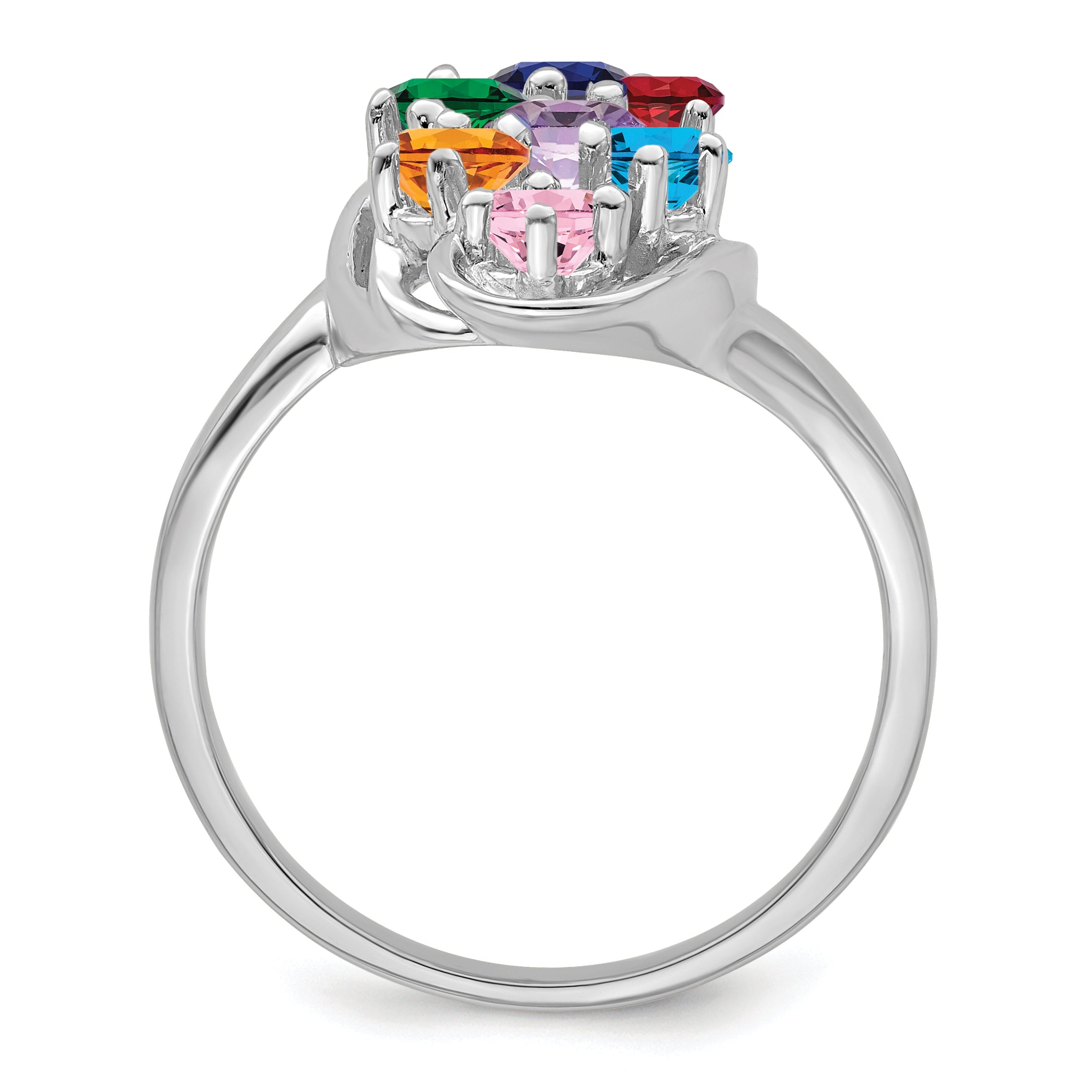 Sterling Silver Rhodium-plated Family Jewelry Ring