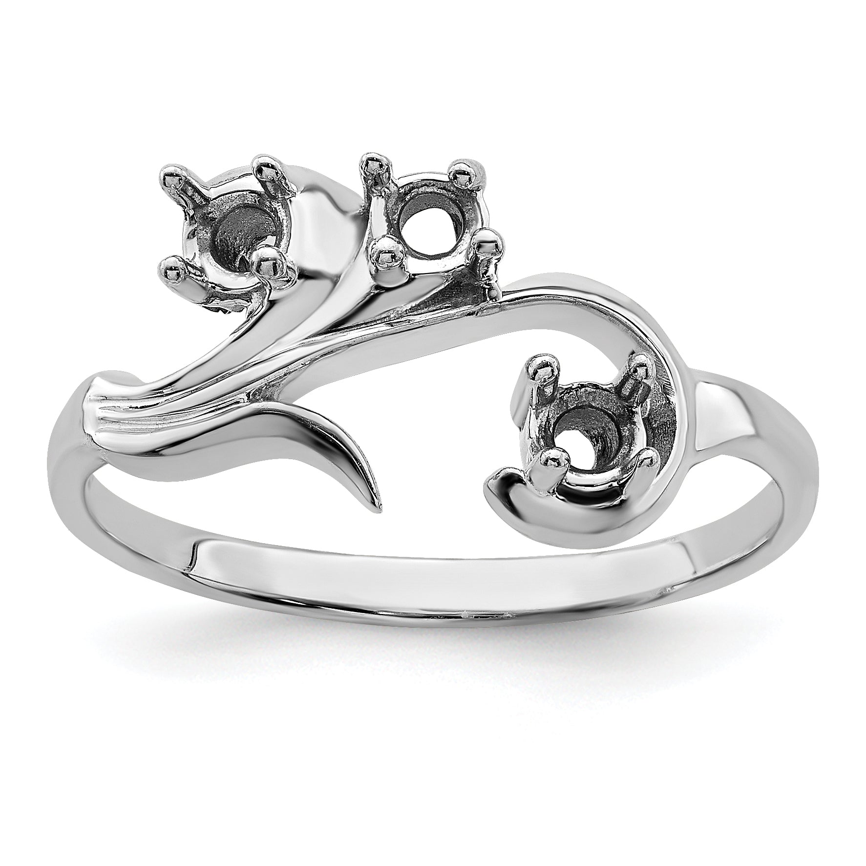 Sterling Silver Rhodium-plated Family Jewelry Mounting