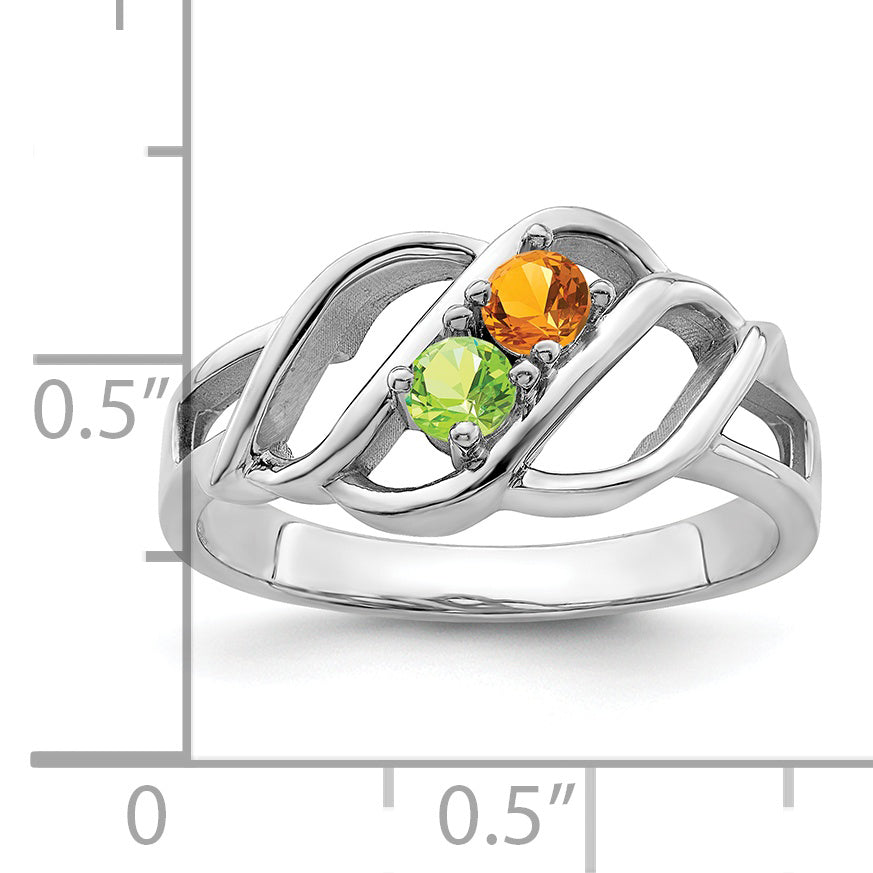 Sterling Silver Rhodium-plated Family Jewelry Ring