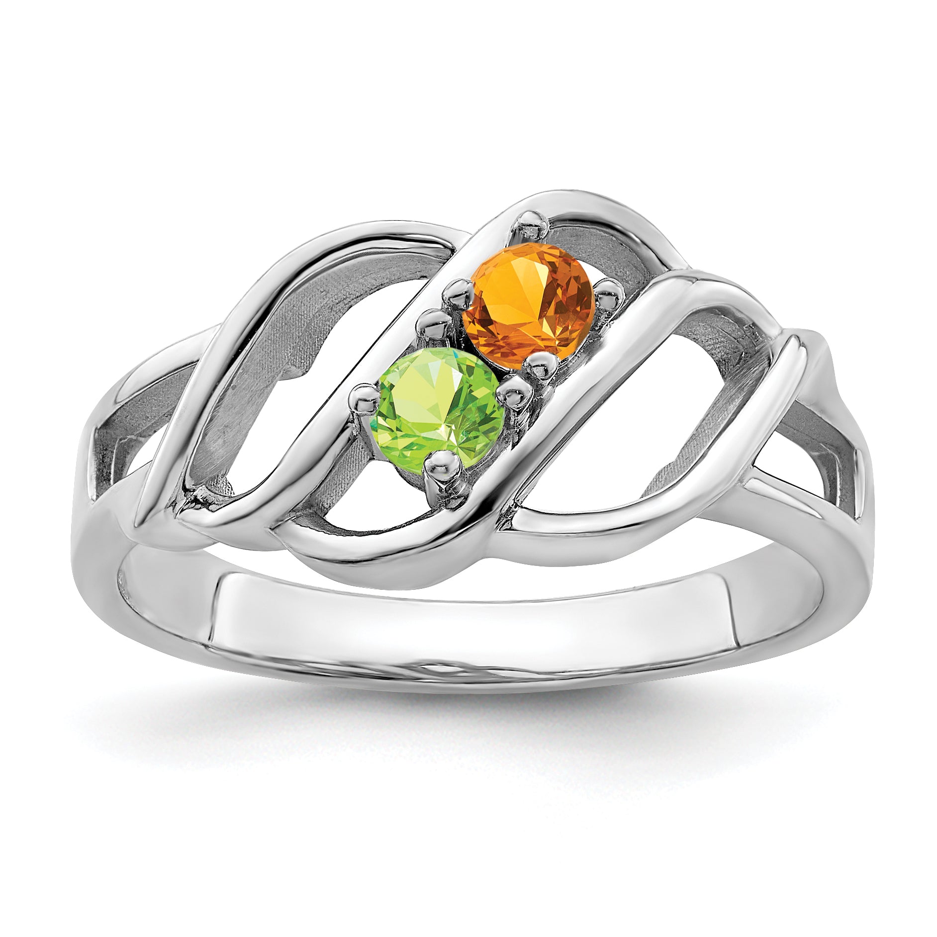 Sterling Silver Rhodium-plated Family Jewelry Ring