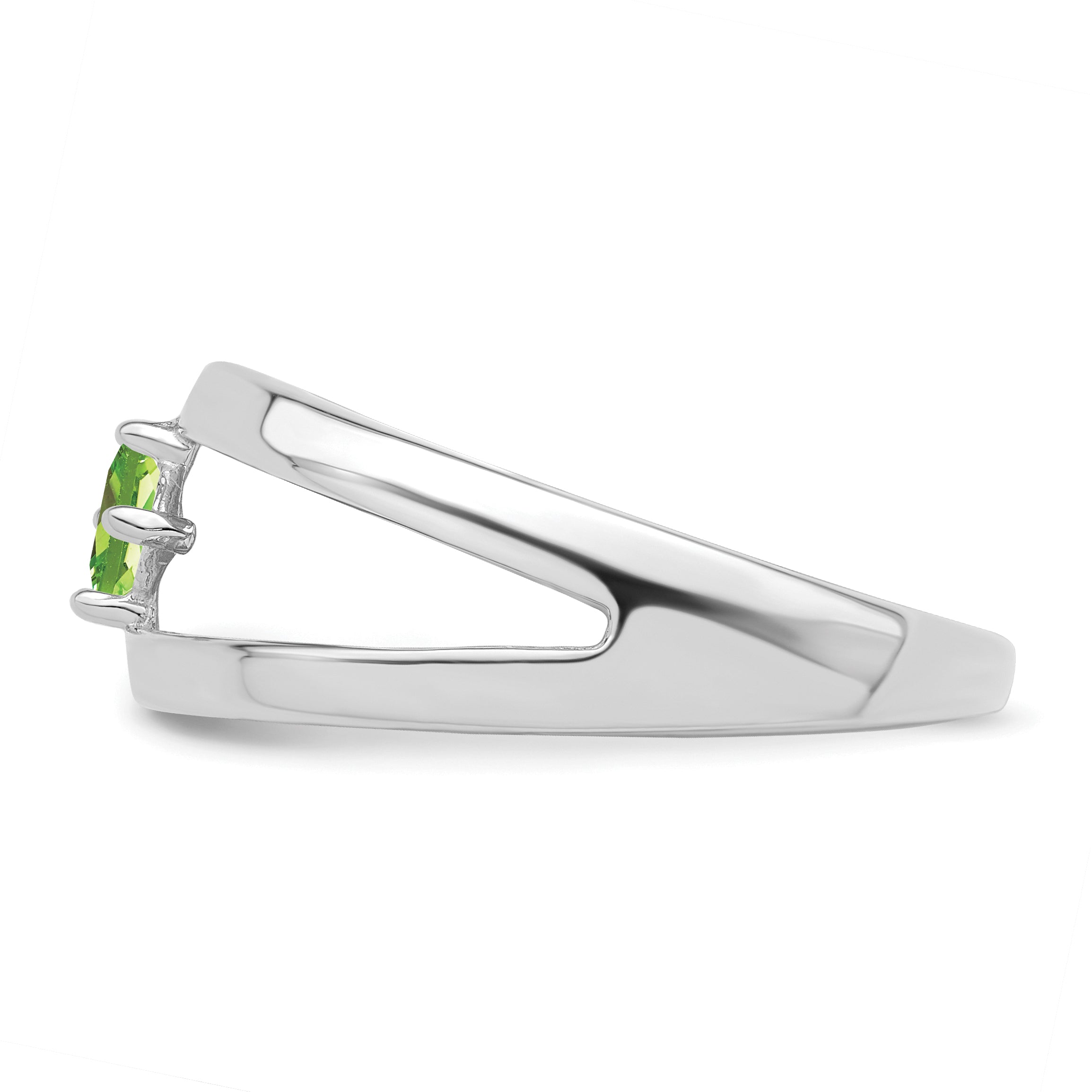 Sterling Silver Rhodium-plated Synthetic Single Stone Mother's Ring