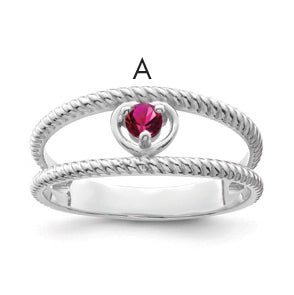 Sterling Silver Rhodium-plated Family Jewelry Mounting