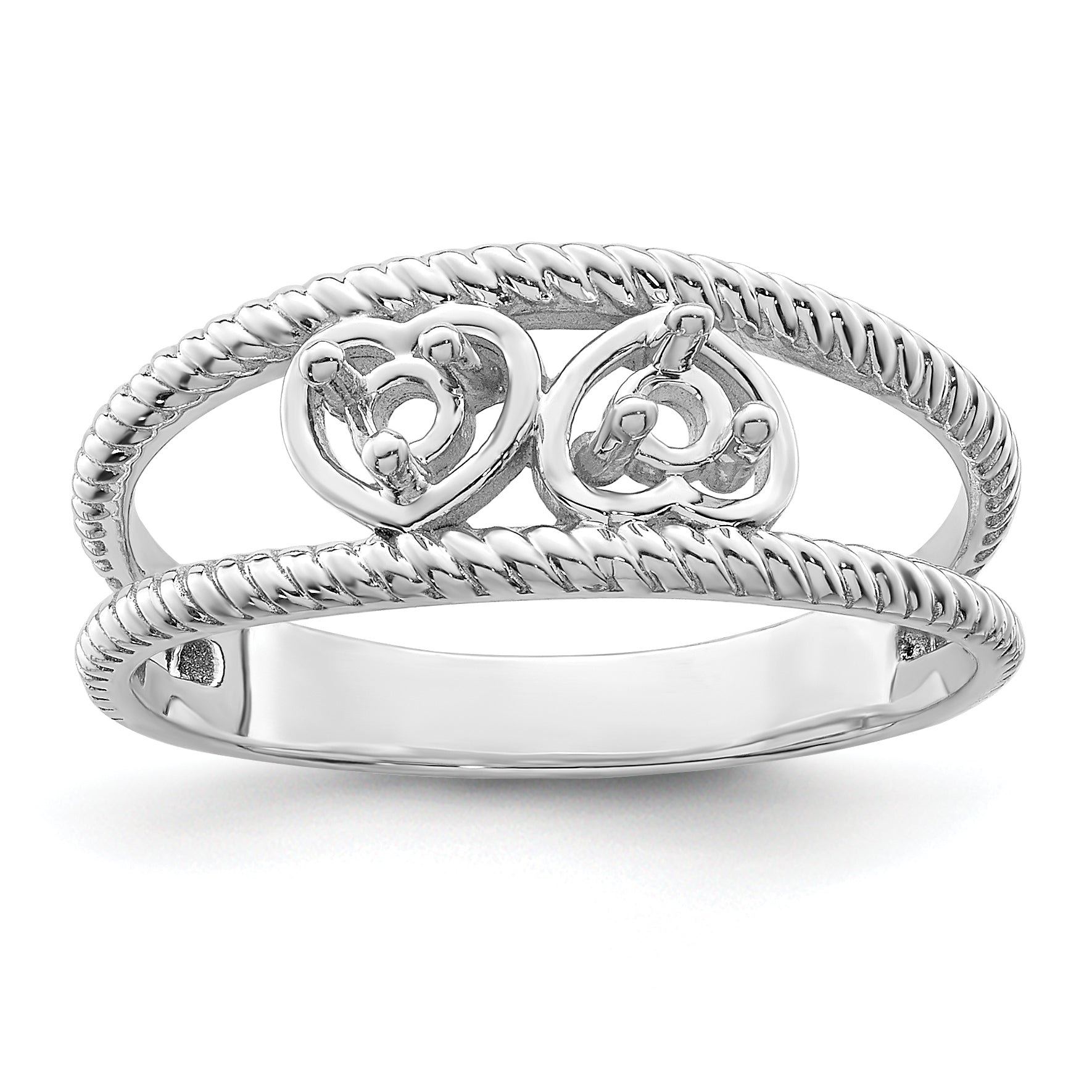 Sterling Silver Rhodium-plated Family Jewelry Mounting