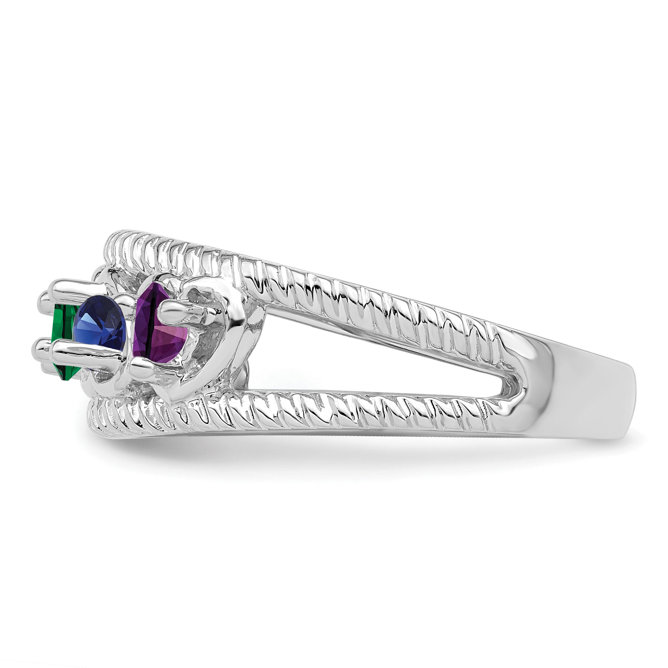 Sterling Silver Rhodium-plated Family Jewelry Mounting