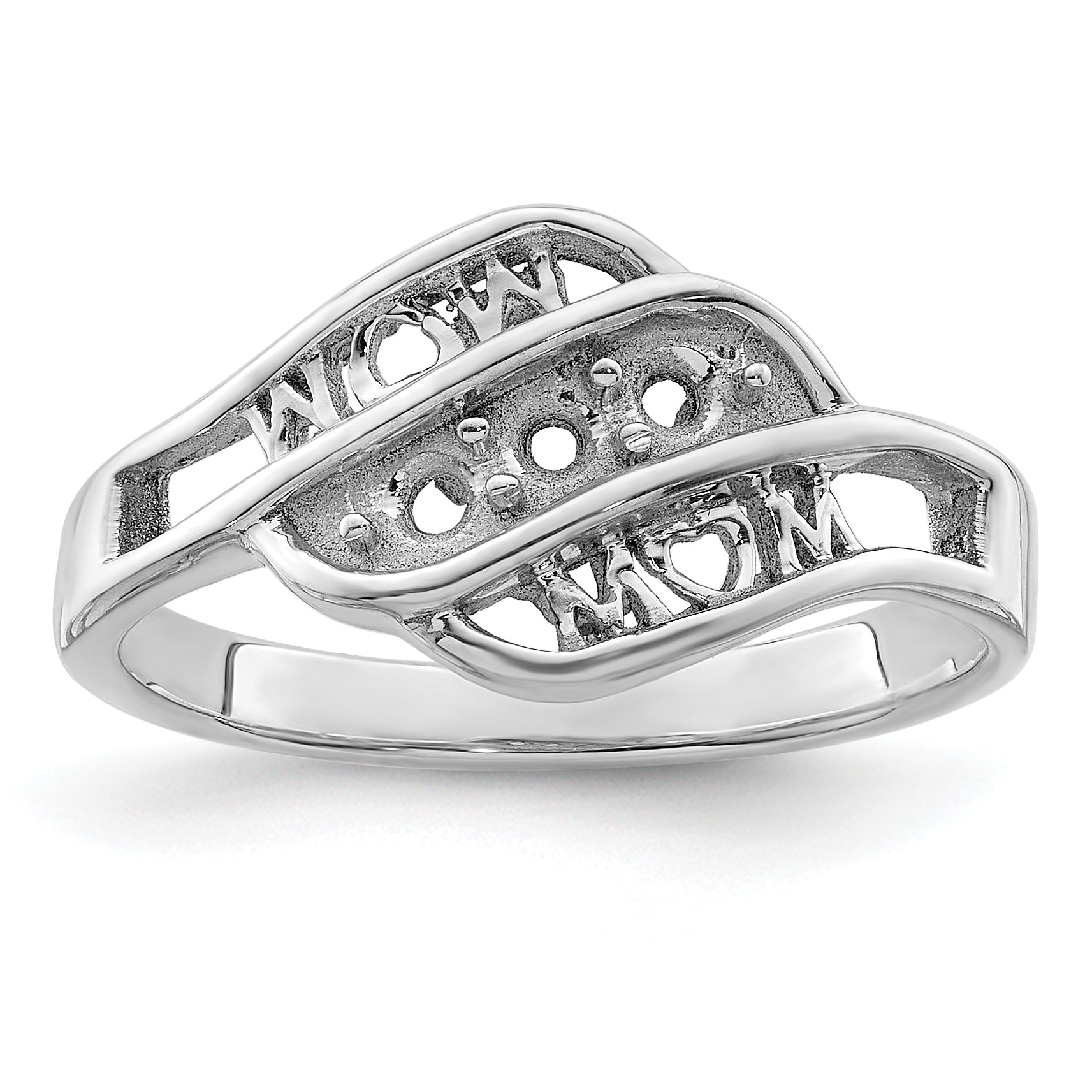 Sterling Silver Rhodium-plated Family Jewelry Mounting