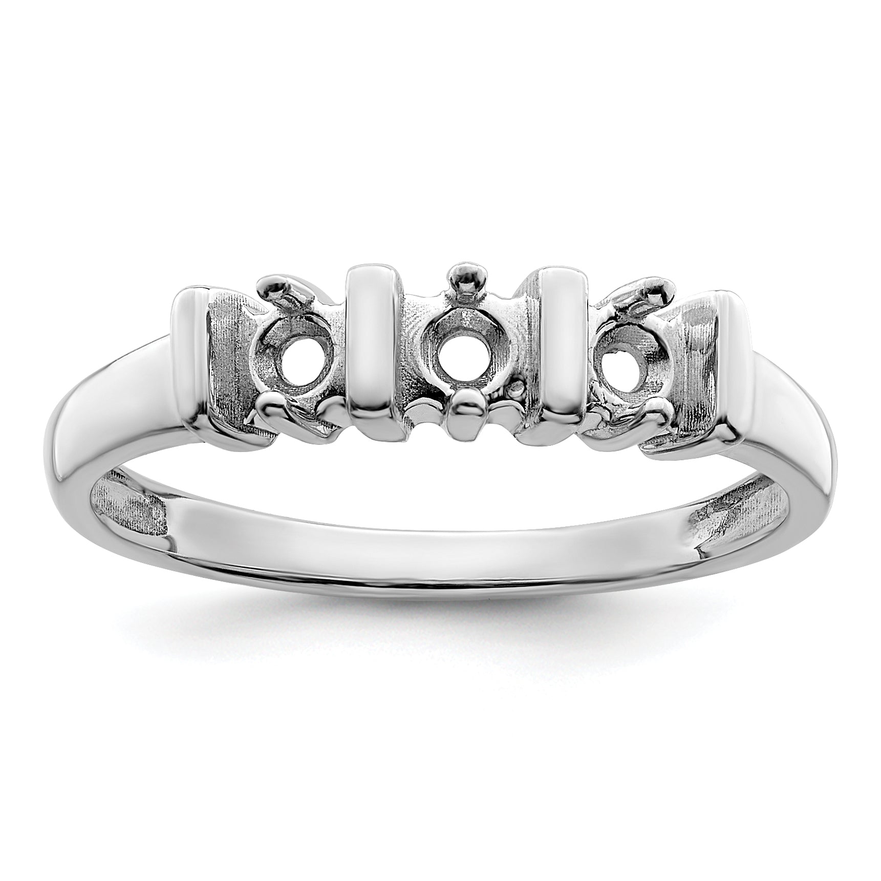 Sterling Silver Rhodium-plated Synthetic 3 Stone Mother's Ring