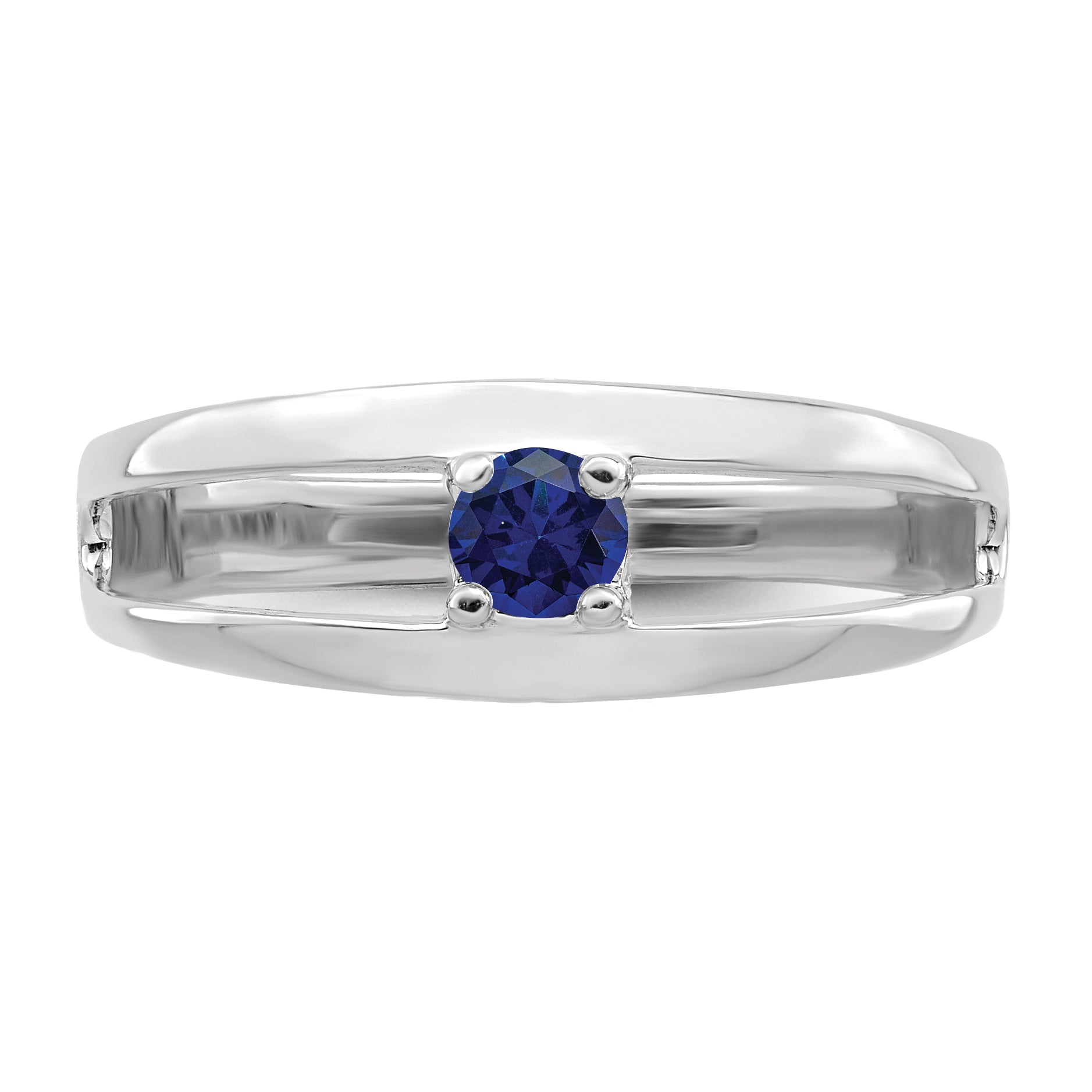 Sterling Silver Rhodium-plated Synthetic Family Jewelry Ring