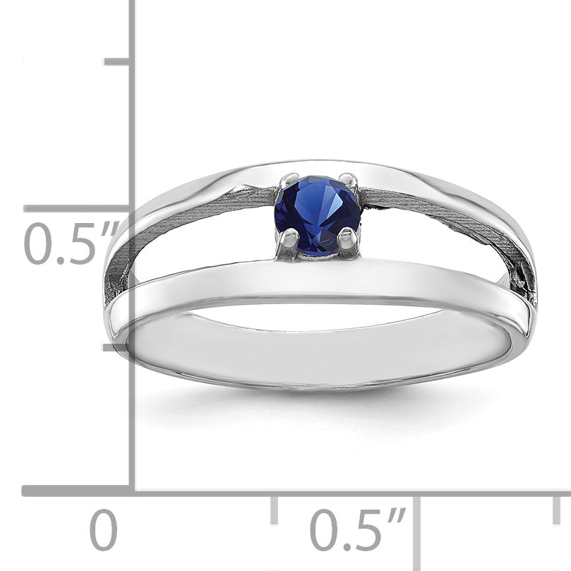 Sterling Silver Rhodium-plated Synthetic Family Jewelry Ring