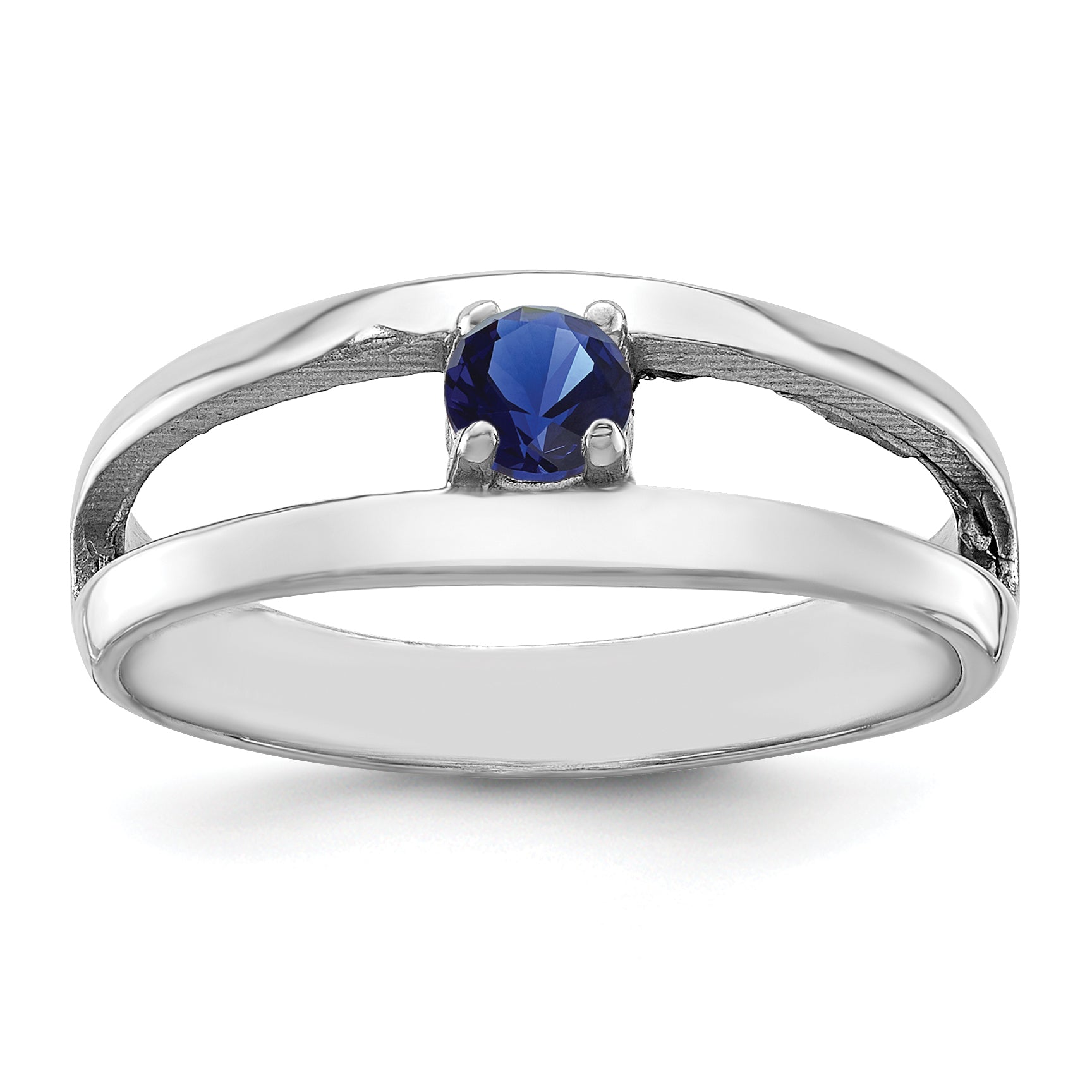 Sterling Silver Rhodium-plated Synthetic Family Jewelry Ring