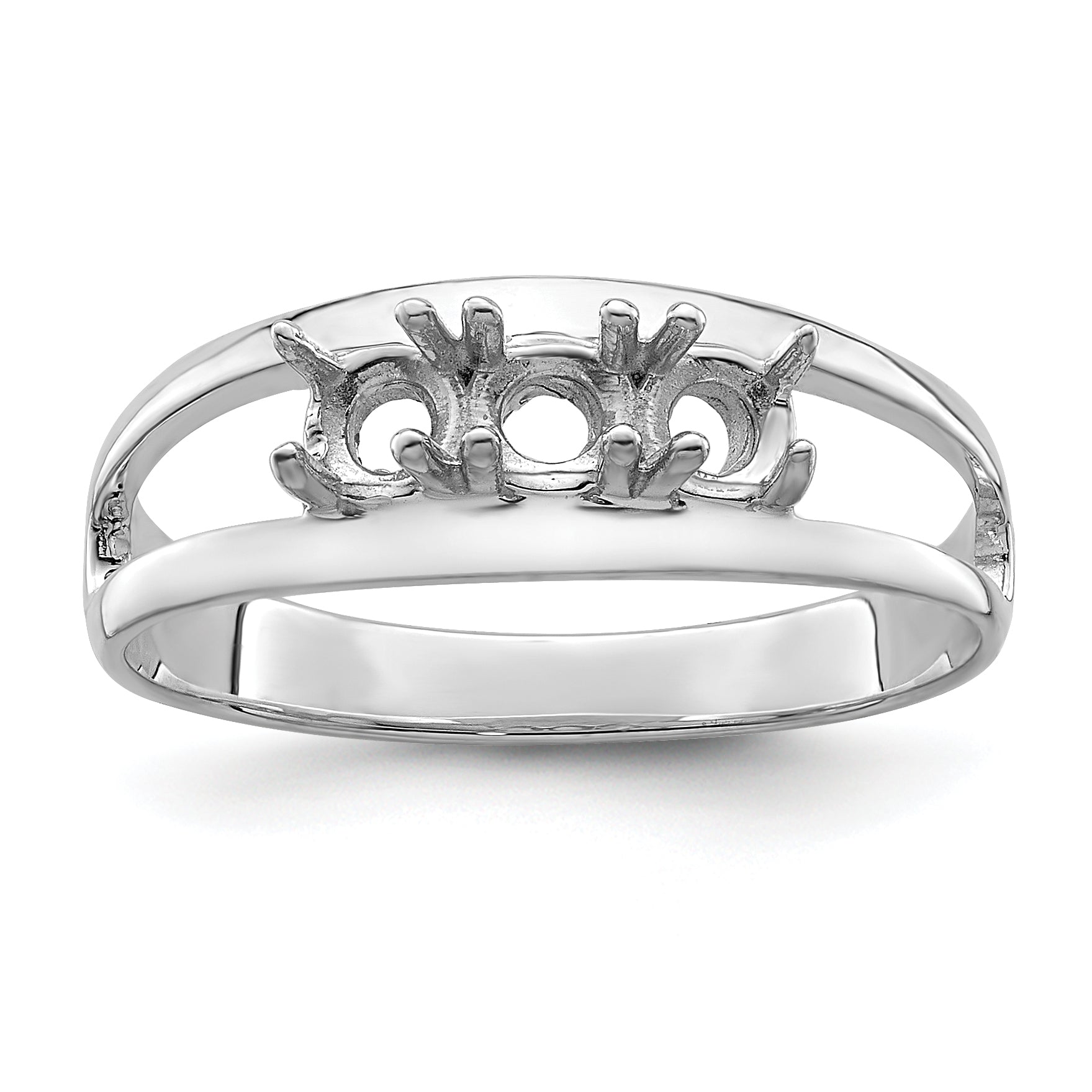 Sterling Silver Rhodium-plated Family Jewelry Mounting