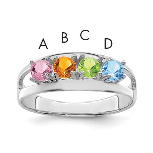 Sterling Silver Rhodium-plated Family Jewelry Mounting