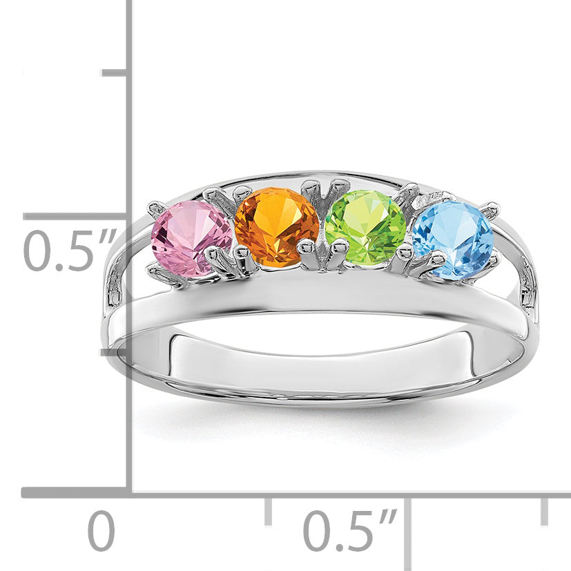 Sterling Silver Rhodium-plated Family Jewelry Mounting