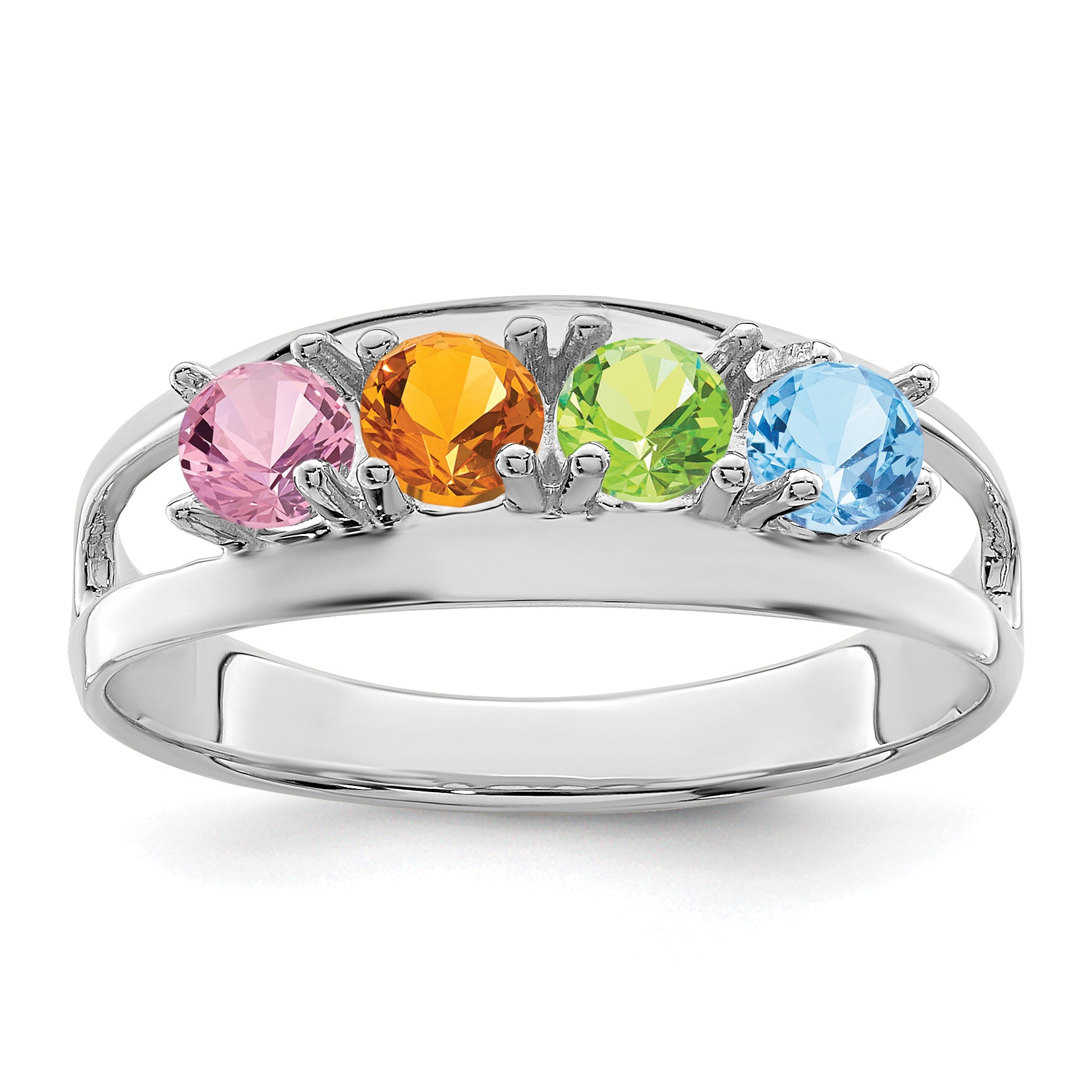 Sterling Silver Rhodium-plated Family Jewelry Mounting