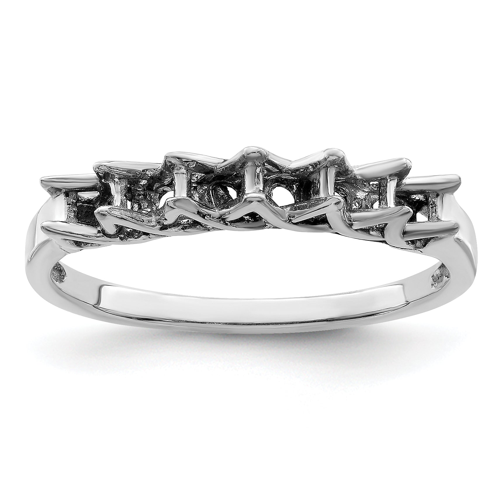 Sterling Silver Rhodium-plated Synthetic 6 Stone Mother's Ring
