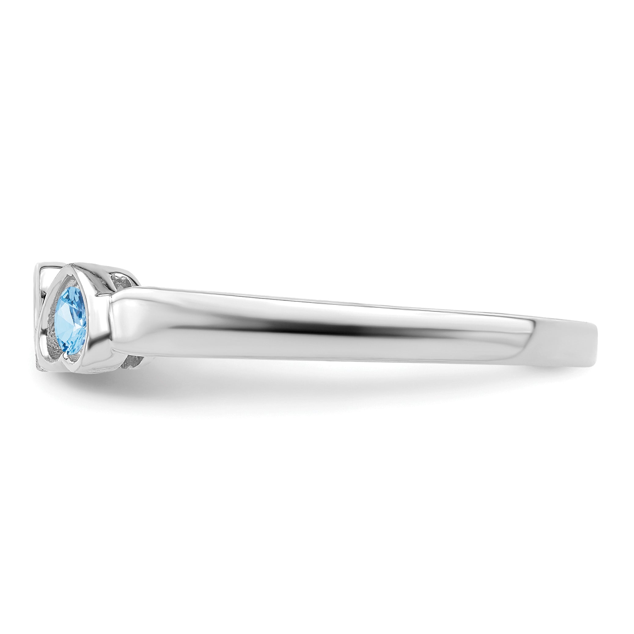 Sterling Silver Rhodium-plated Synthetic 3 Stone Mother's Ring