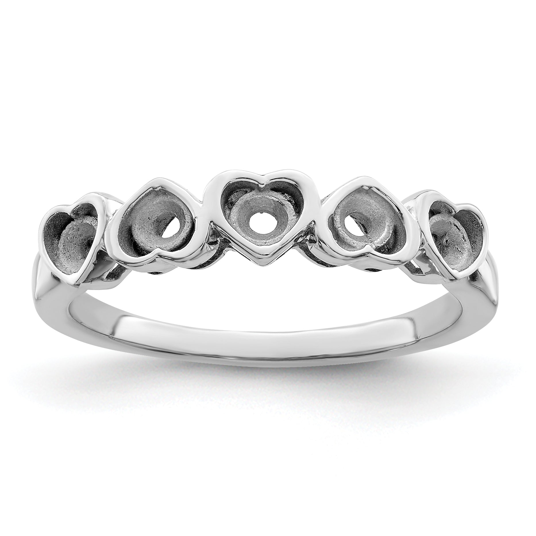 Sterling Silver Rhodium-plated Family Jewelry Mounting