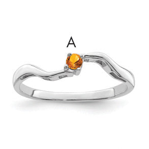 Sterling Silver Rhodium-plated Synthetic 1 Stone Mother's Ring