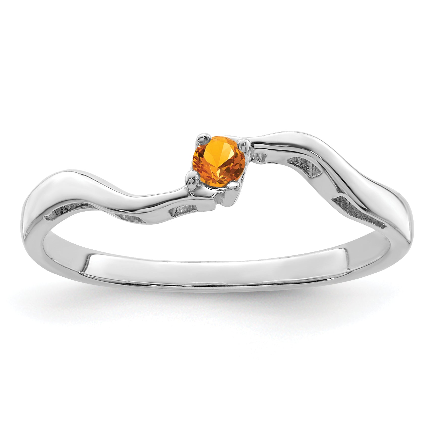 Sterling Silver Rhodium-plated Synthetic 1 Stone Mother's Ring