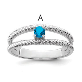 Sterling Silver Rhodium-plated Family Jewelry Ring