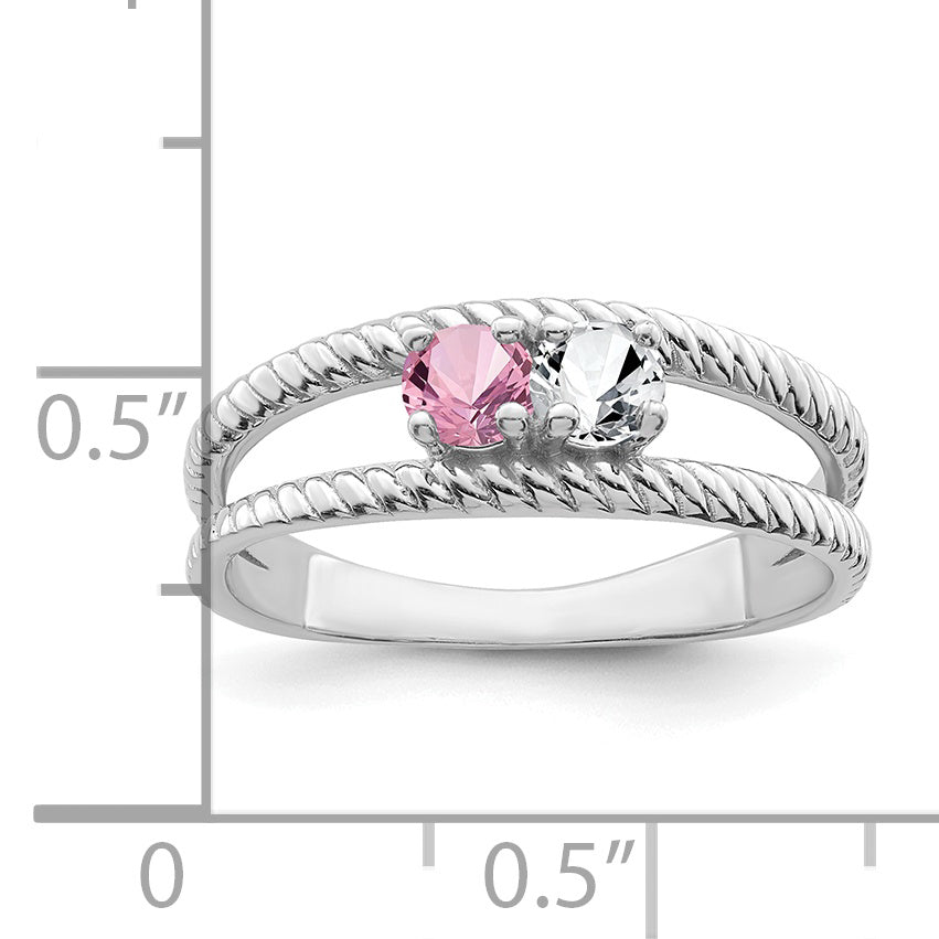 Sterling Silver Rhodium-plated Family Jewelry Mounting