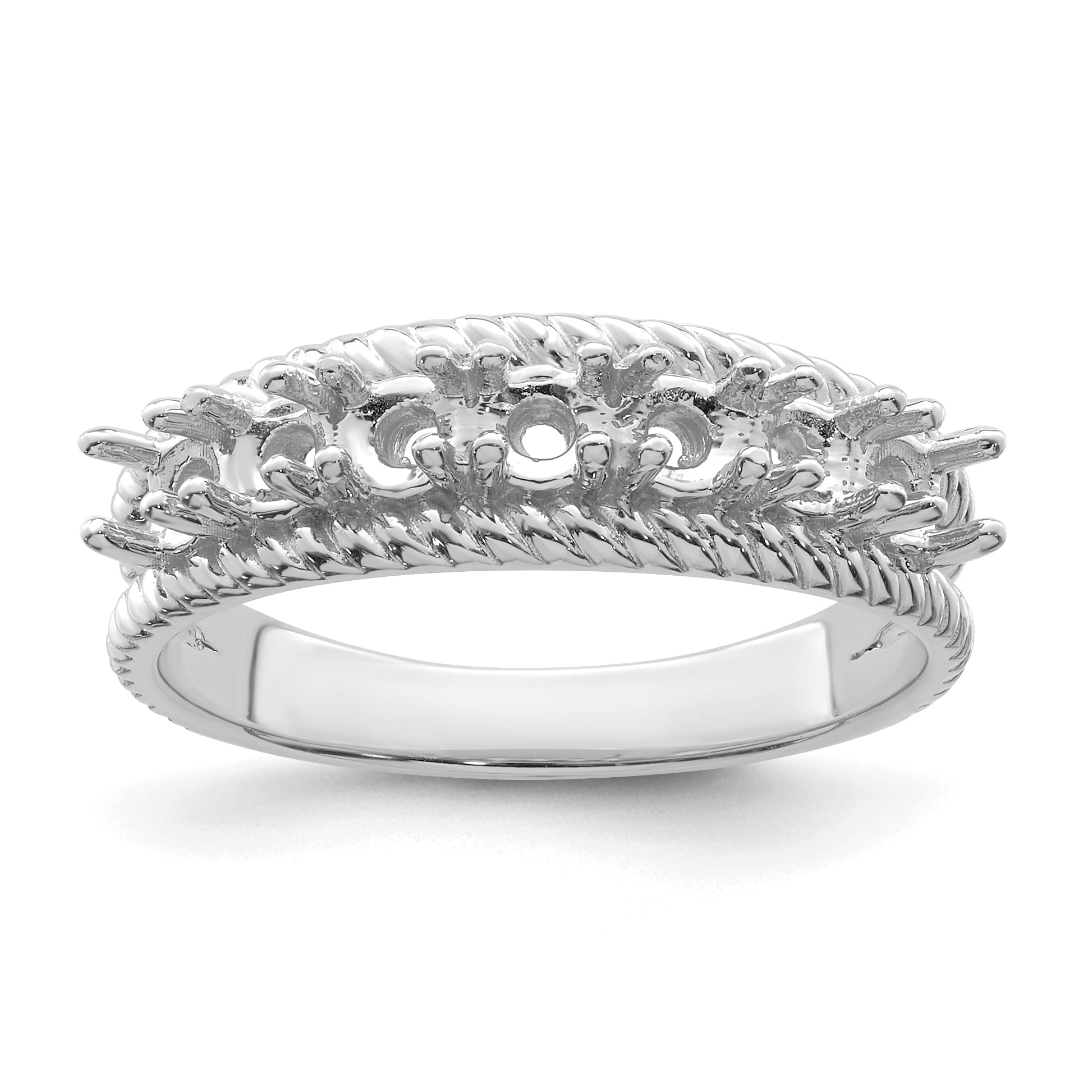 Sterling Silver Rhodium-plated Family Jewelry Mounting